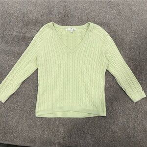 Tommy Hilfiger Cable Knit V Neck Sweater